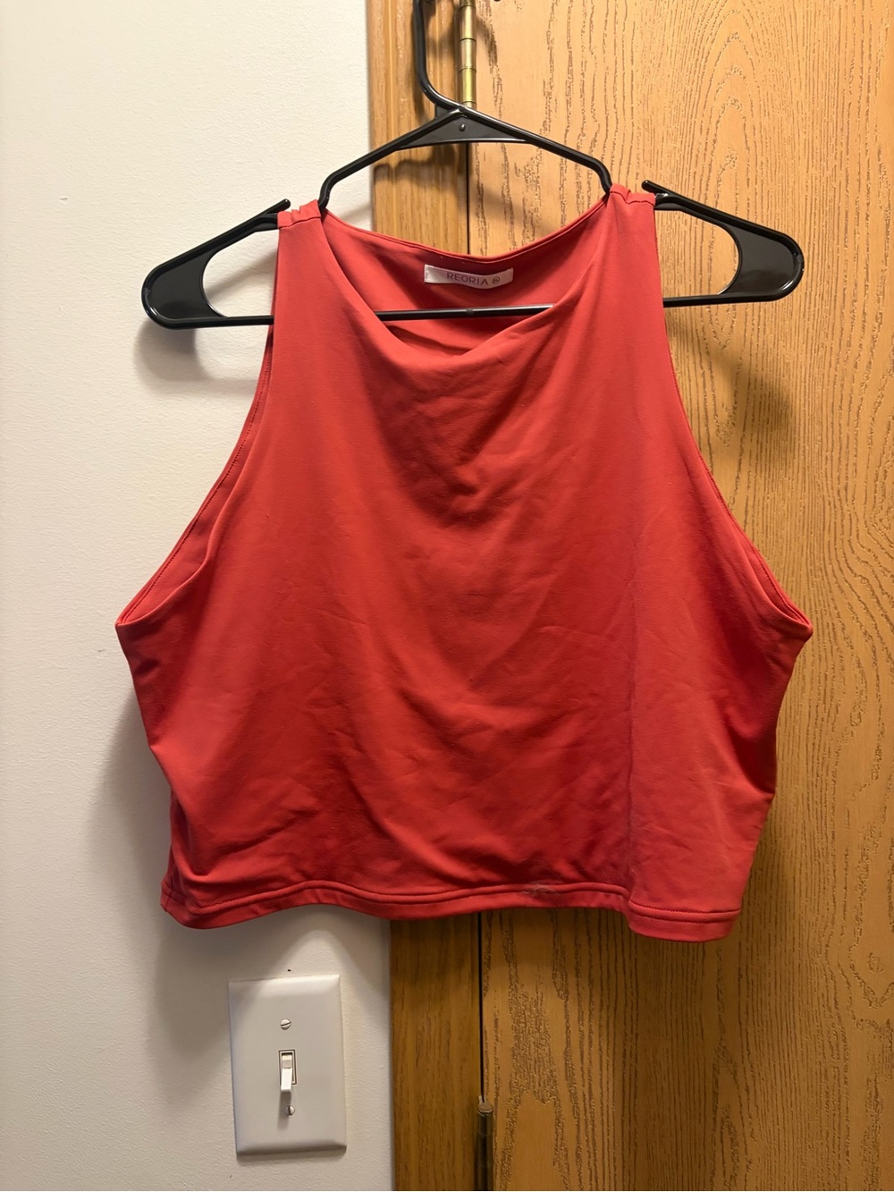 ReoRia Red Cropped Tank Top Sleeveless Women’s Top